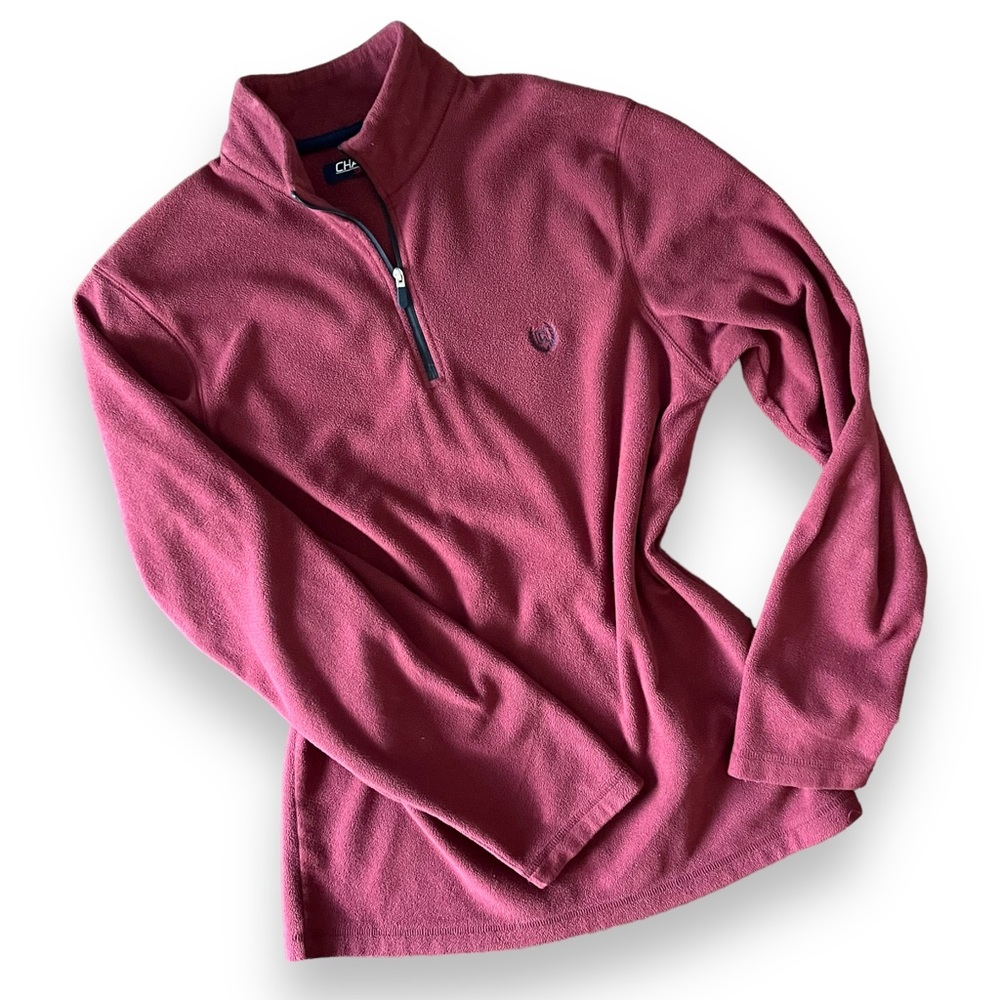 Chaps Red Fleece Half Zip Sweater